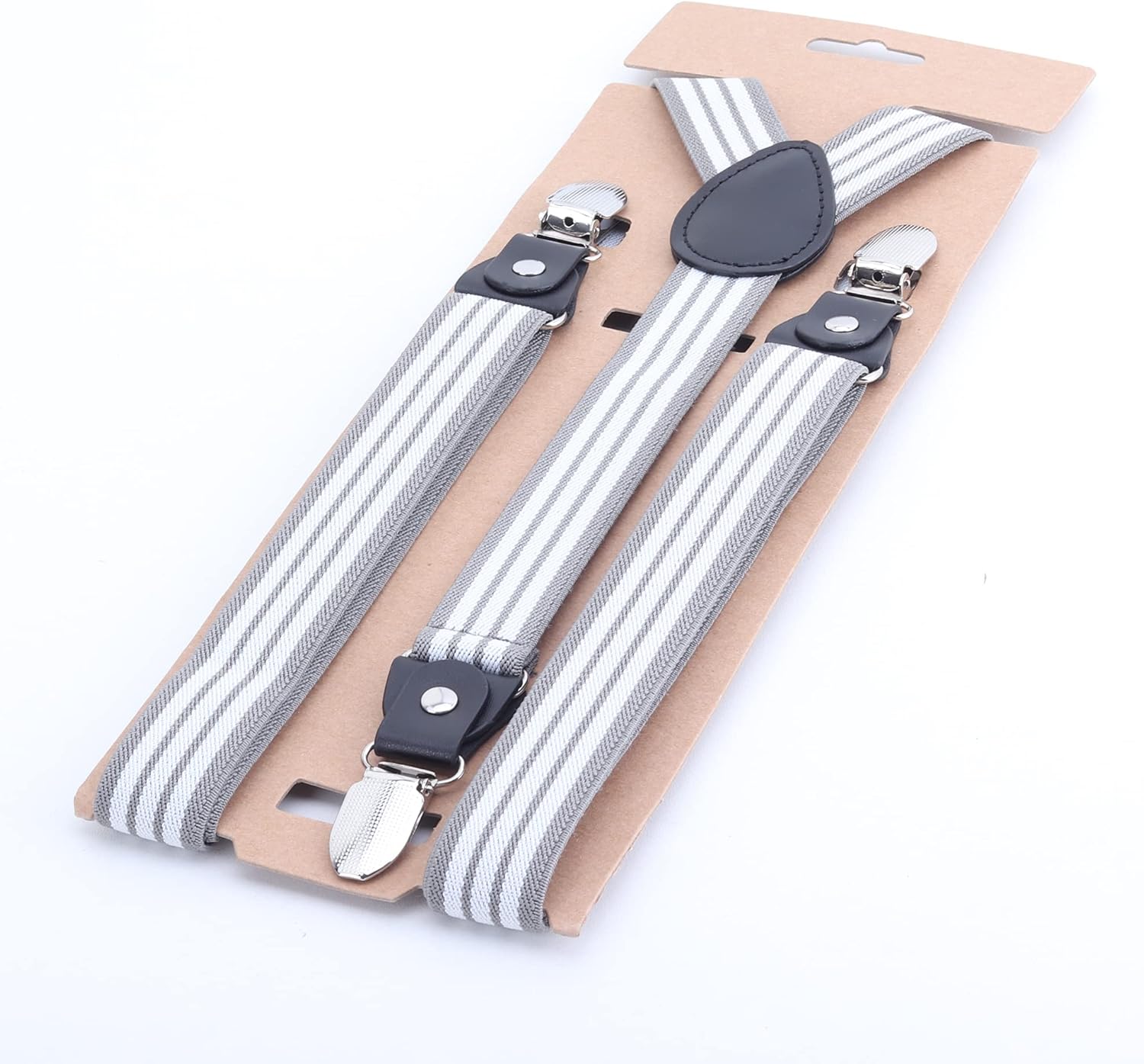 Unisex Dames Heren Bretels Vlinderdas Set, 3 Sterke Lange Clips Y-vormige Elastische Bretels voor Hoogte 140-185cm - Donkerbruin