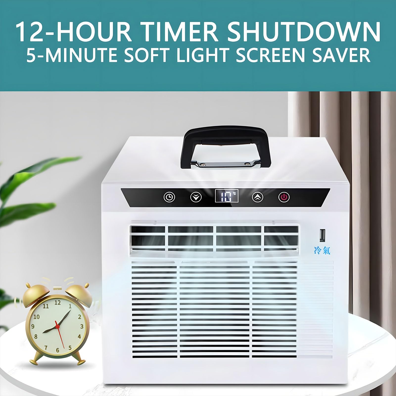 Split Design Przenośny klimatyzator AC — 3000 BTU ze sterowaniem dotykowym/zdalnym/WiFi — Zegar 24-godzinny i konstrukcja z górnym uchwytem — do kempingu/ciężarówki/samochodu kem 1.5m Connecting Pipe