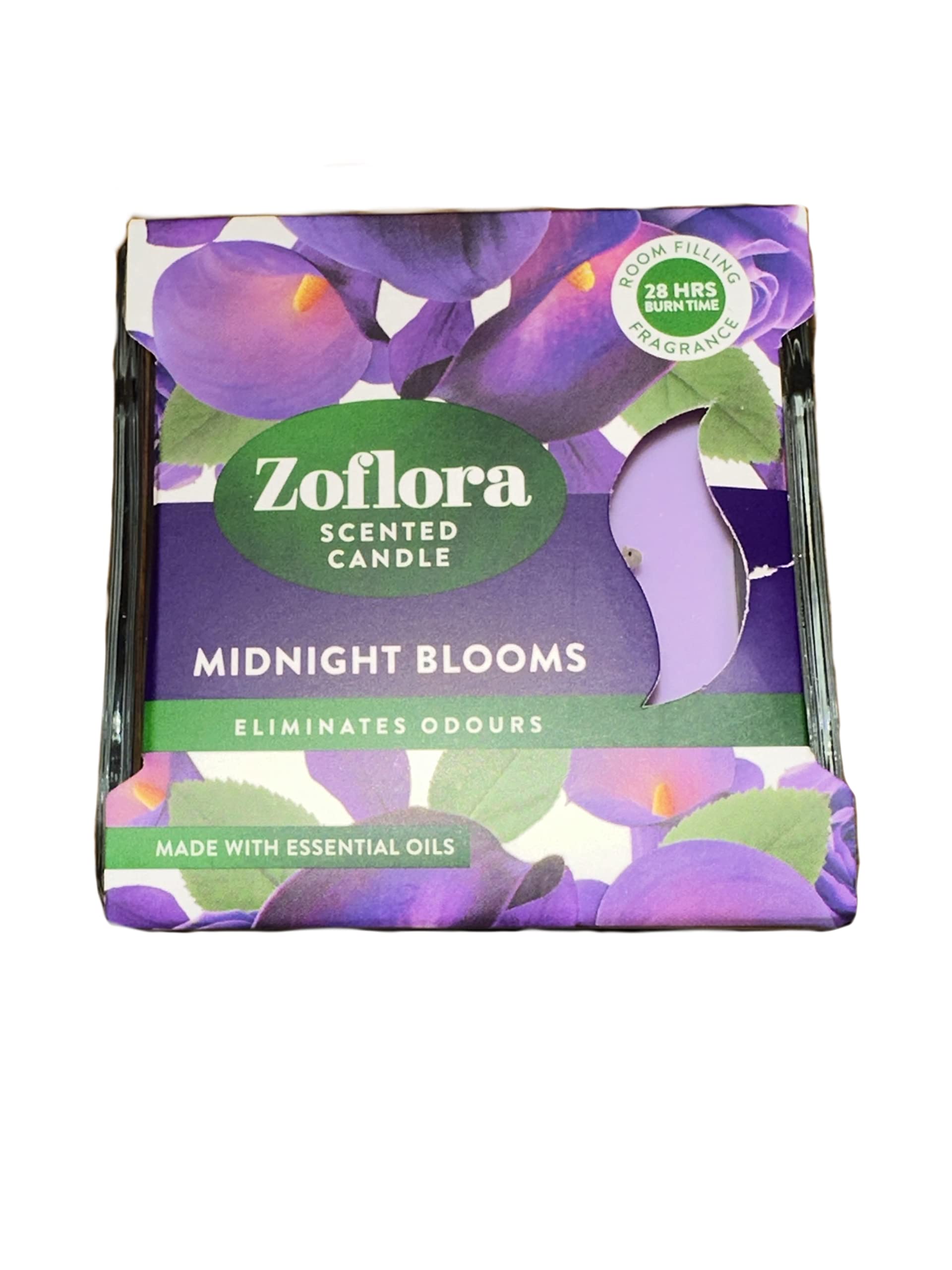 Zoflora Midnight Blooms Scented Candle, Made with Essential Oils, Berry, 11 cm (Diameter x Height) - Image 2