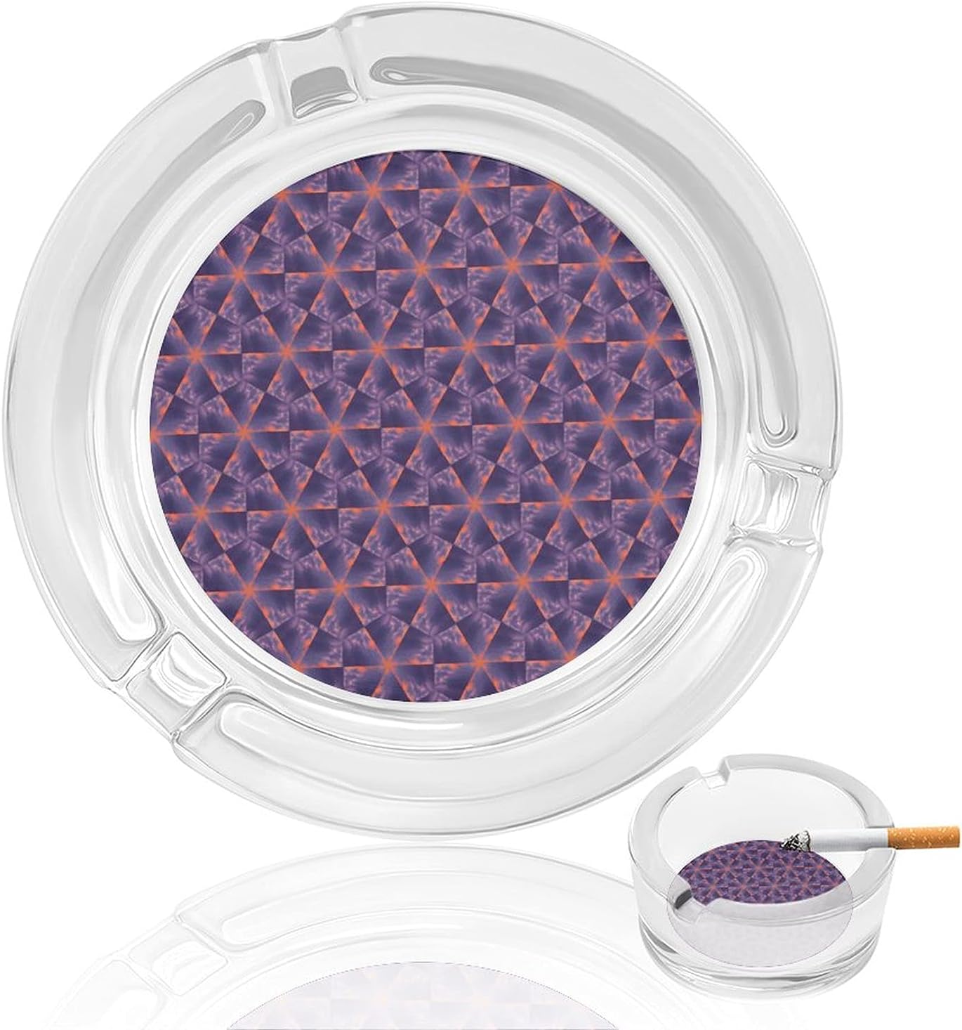 Multicolor Mosaic,Glass Ashtrays for Cigarettes, Portable Decorative Modern Ashtray for Home Office Indoor Outdoor Patio Use, Fancy Cute Cool Ash Tray