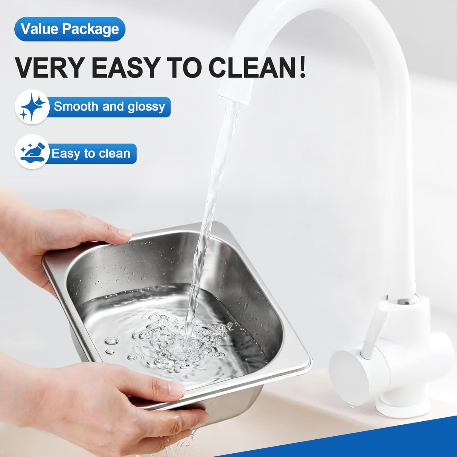 4 Pack Stainless Steel Hotel Pans 1/6 Size 4 Inch Deep With Lids, 0.7 mm Thick 304 Stainless Steel Hotel Pans for Ffor Home, Party, Hotel, Buffet Commercial Kitchen Use - Image 4