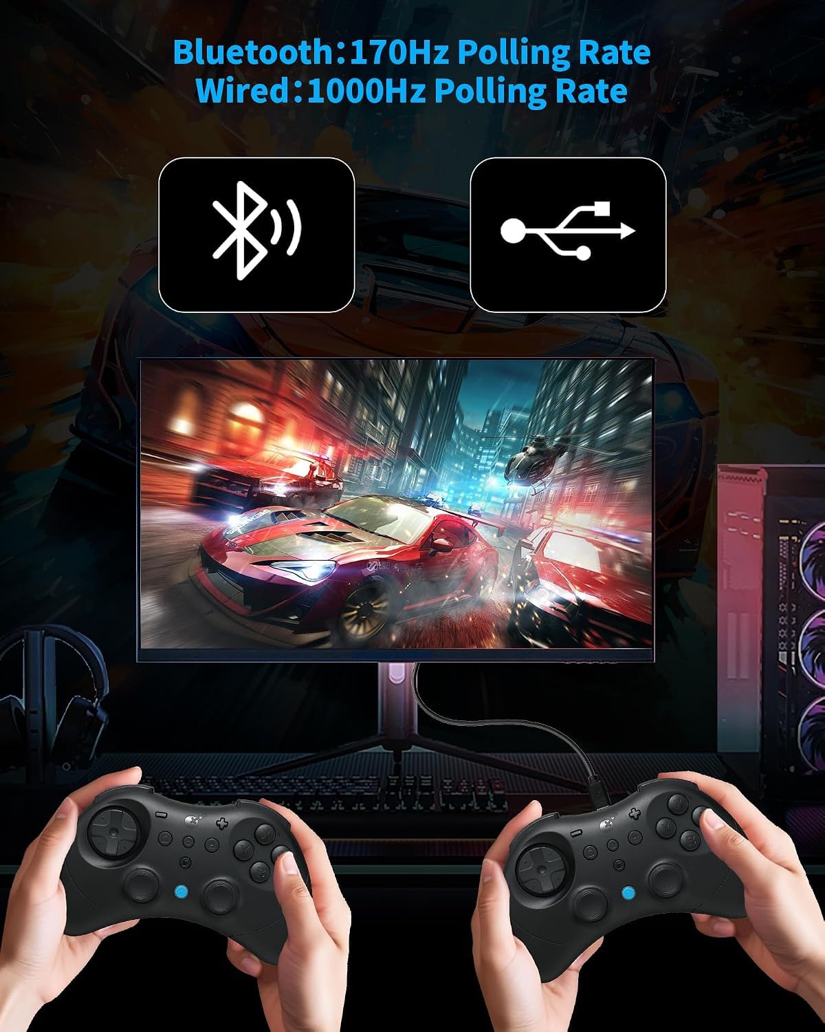 GuliKit Elves 2 Pro Wireless Controller für Switch/Switch 2/PC/Android/iOS, Bluetooth Controller mit Hall Effekt Joystick, 1000Hz Abtastrate, Magnetischem Vibrator, Super Haptik, Rotary Rumble,Schwarz | Bluetooth Controller mit Hall Effekt Joystick, 1000H