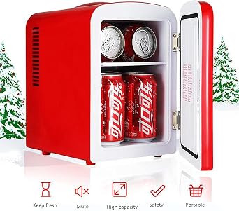 Mini Refrigerator, Countertop Refrigerator, Coca Cola Car Fridge, Refrigerator Home Dorm Student Heating and Cooling Box, Refrigerator