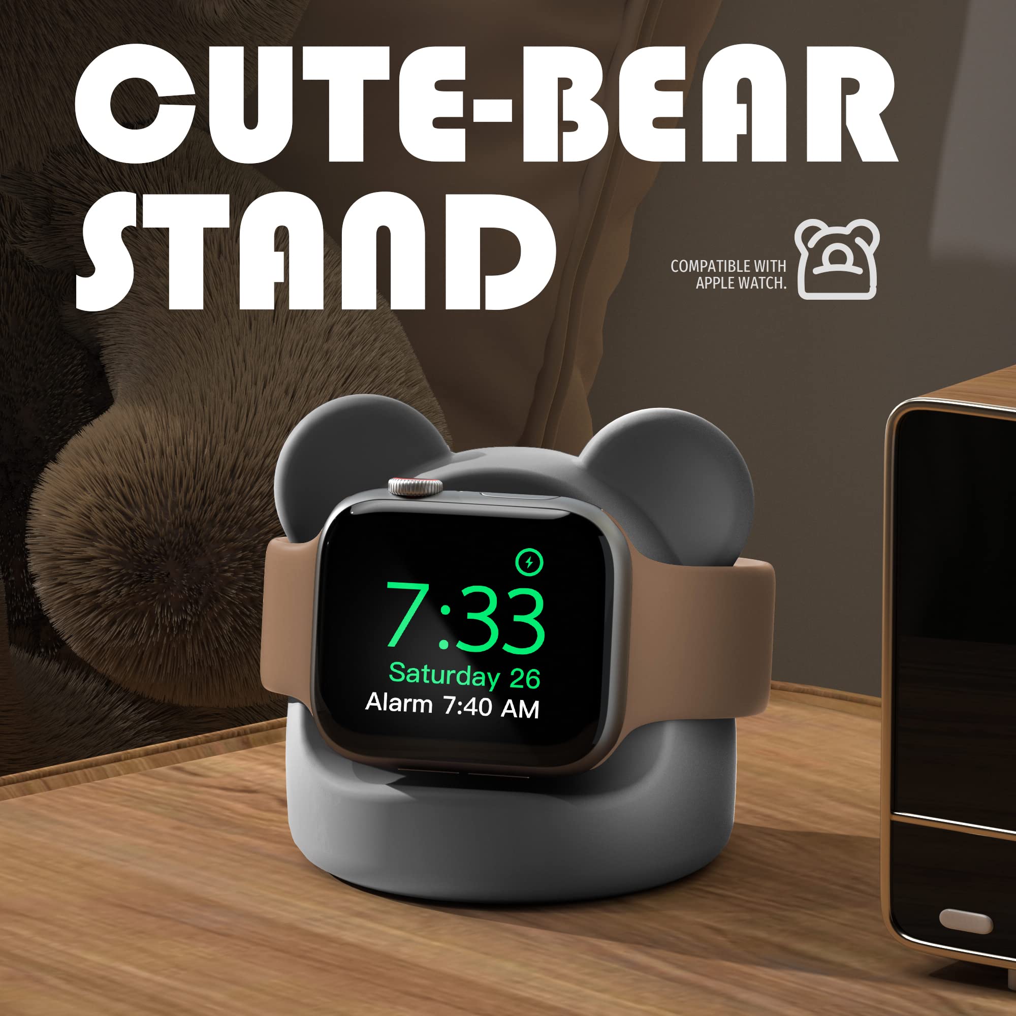 ELETIUO Support de chargeur compatible avec Apple Watch Series 7/6/SE /5/4/3/2 ELETIUO Support de chargeur compatible avec Apple Watch Series 7/6/SE /5/4/3/2