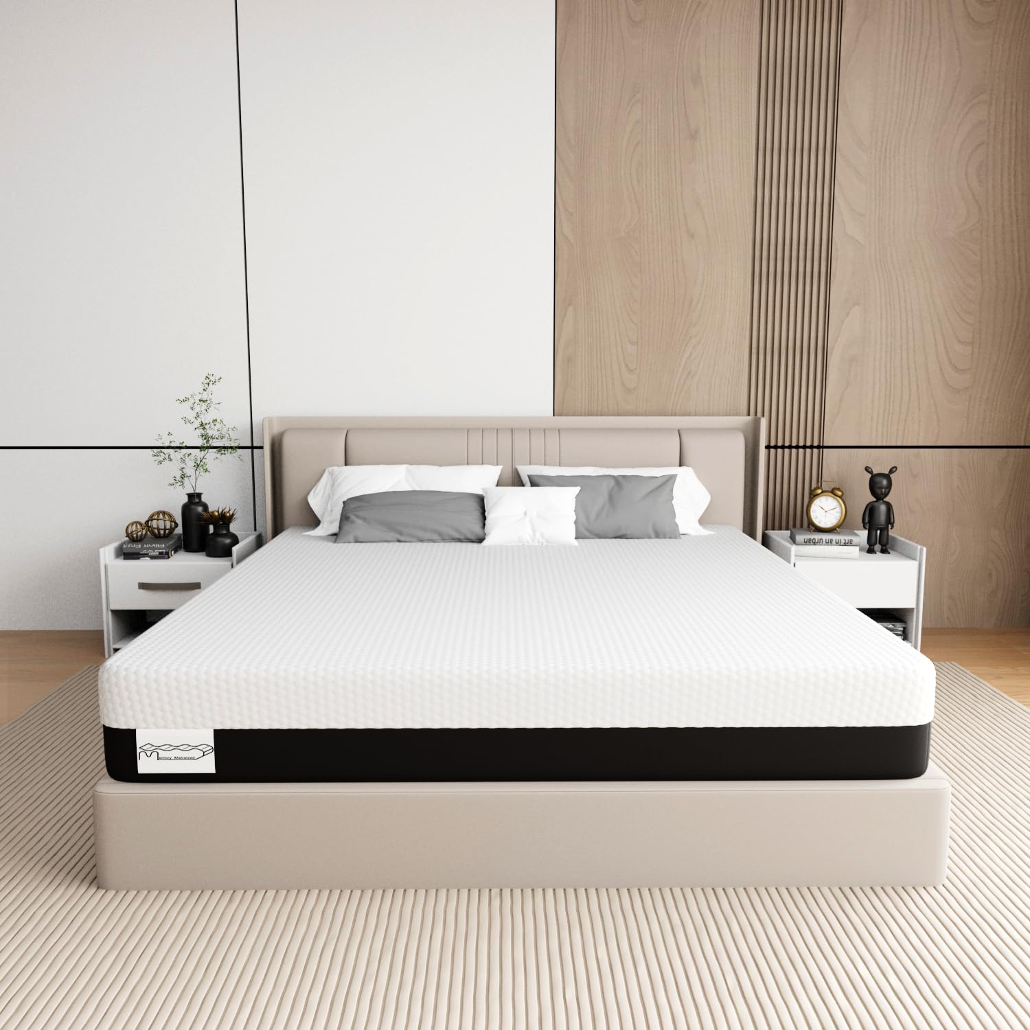 Matelas 180x200 26 cm de Hauteur, Matelas en Mousse Froide Double Couche H3, Matelas en Mousse Viscose 7 Zones, Housse en Tissu Amovible(180x200x26cm)