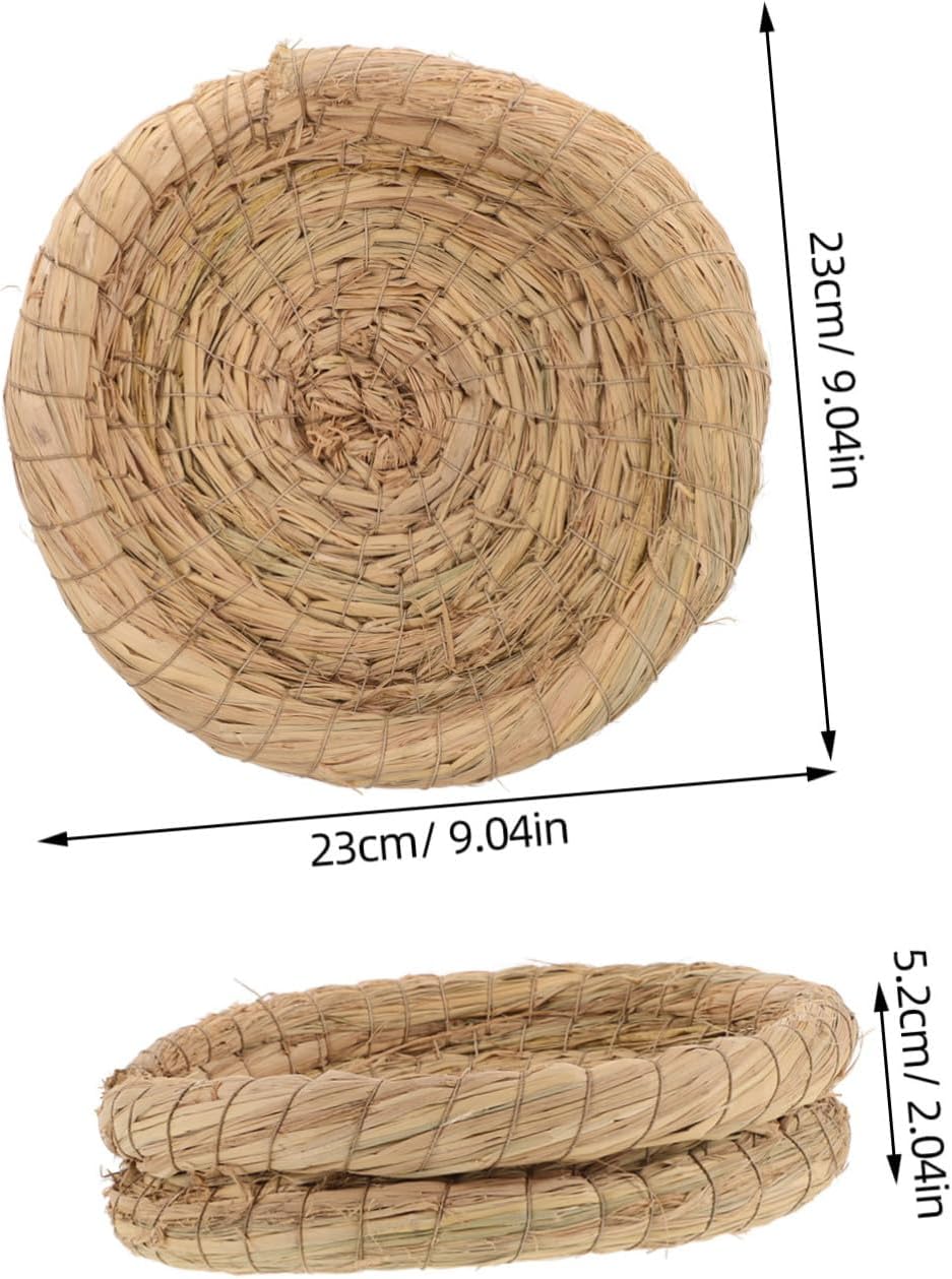 5pcs Small Pet Nest for Guinea Pigs Birds Handmade Straw Woven Resting Mat Comfortable Breathable Bedding for Nesting Laying Bird Nest Decor