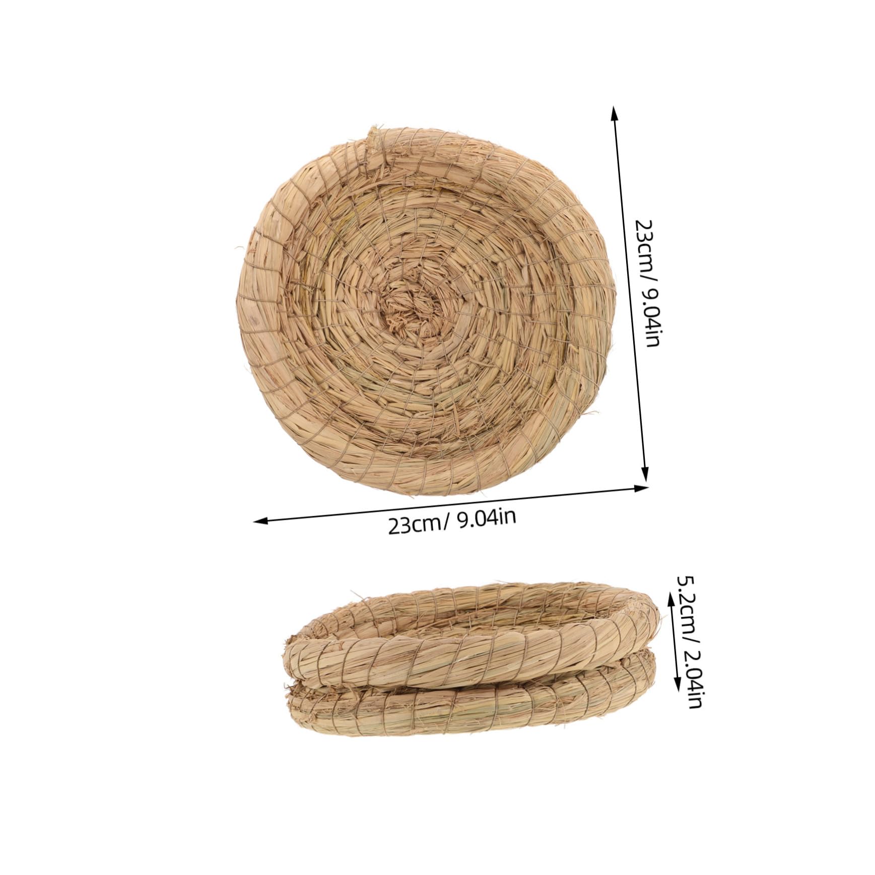 Nido de Paja Tejido para Pájaros y Animales Pequeños 5 Piezas | Beige, Material de Paja, Transpirable y Cómodo, Uso para Jaula y Descanso