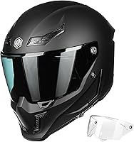 Vista 2 de ILM Casco de motocicleta de cara completa DOT ECE Powersports (negro mate, 2XL) y auriculares Bluetooth con sistema de alta fidelidad