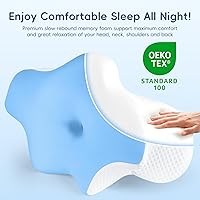 Vista 2 de Almohada cervical para el cuello para aliviar el dolor, almohada ergonómica de contorno para dormir, almohada refrescante de 2 alturas para soporte