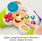 Fisher-Price Laugh & Apprendre le bébé & Jeu de jouets pour tout-petits & Apprendre le contrôleur Pretend jeu vidéo avec la musique & Lumières pour les âges 6+ Mois Version multilingue