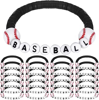 24 Pcs Baseball Beaded Bracelets Bulk Baseball Party Favors | Sports Stackable Clay Bracelet Charm for Team Men Women Sports Party Gift