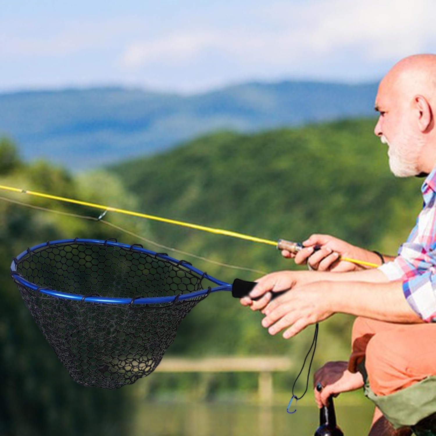 Landing Net, Lightweight Fish Tool – Trout and Lobin Fishing Net for Beach, Pond, Salt Water, Aquarium, Outdoor Survival, Stream, Mountain, Surface Water,