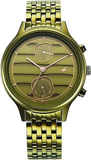 Fastrack Style Up Quartz Multifunction Green Dial Green Stainless Steel Strap Watch for Girls - NT6207QM02