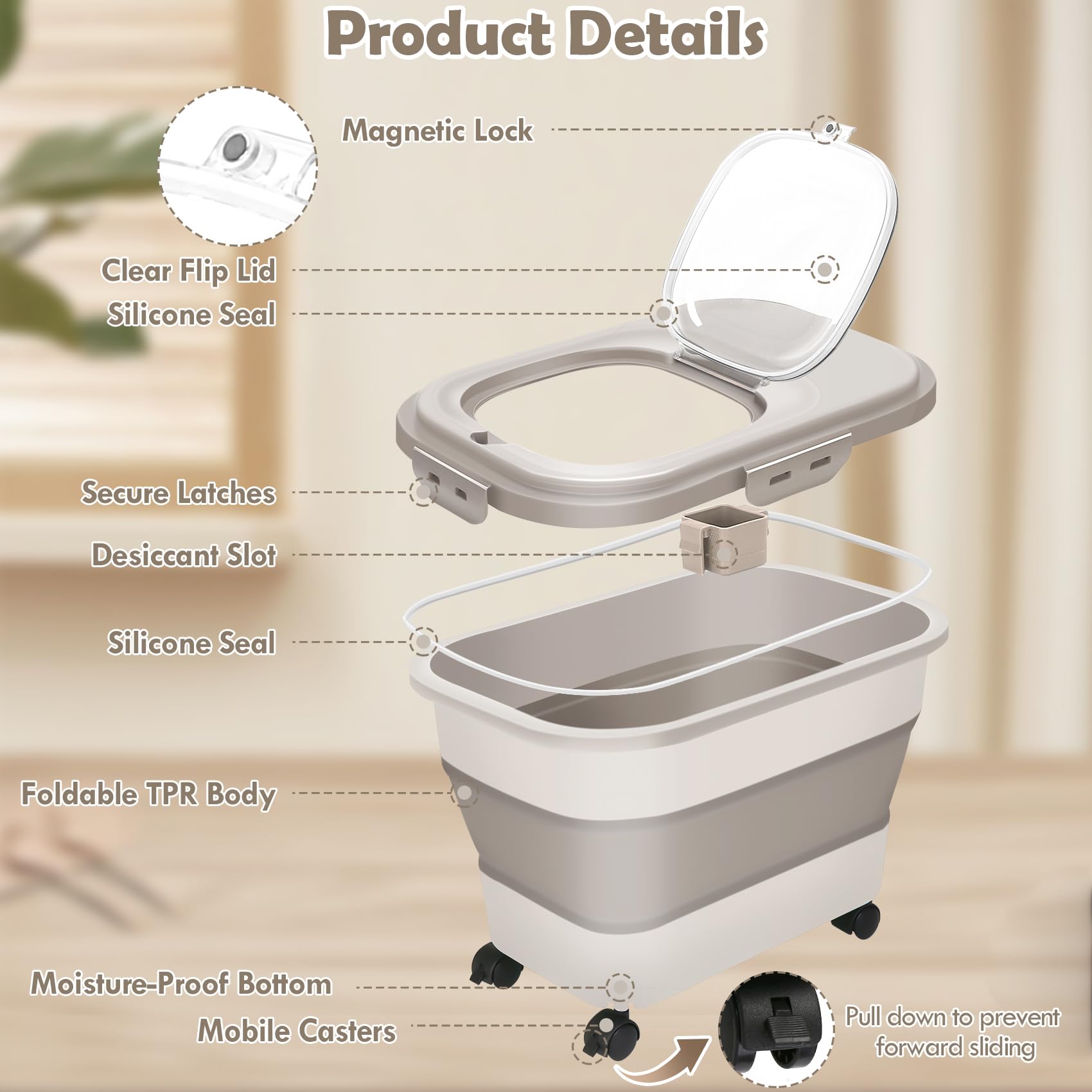 Stainless Steel Food Storage 20 Lbs Stainless Steel Rice Storage ...