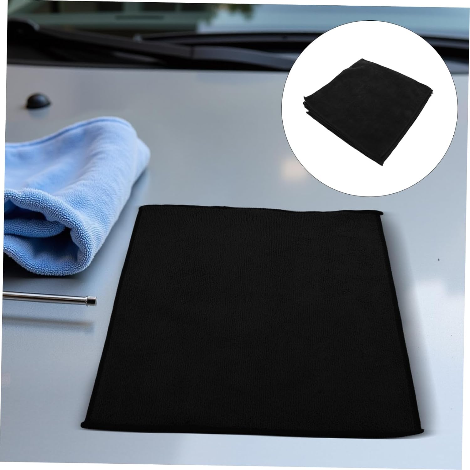 BESTOYARD 10pcs Microfiber Car Cleaning Cloths for Car Wash and Detailing Reusable Black Towels 12x12 Inches for Efficient Maintenance of Windows