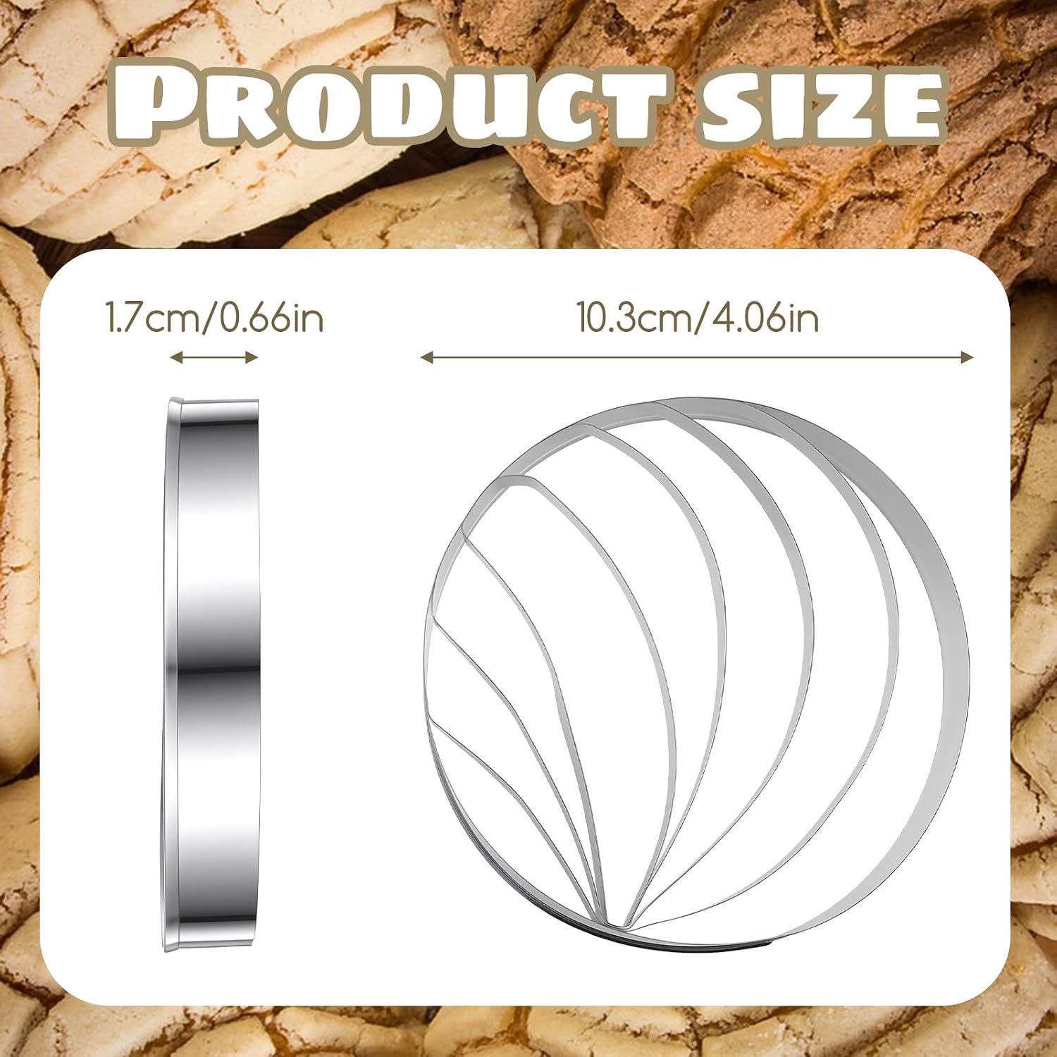 Concha Cutter Mexican Bread Mold 4.1 Inch Stainless Steel Concha Stamp