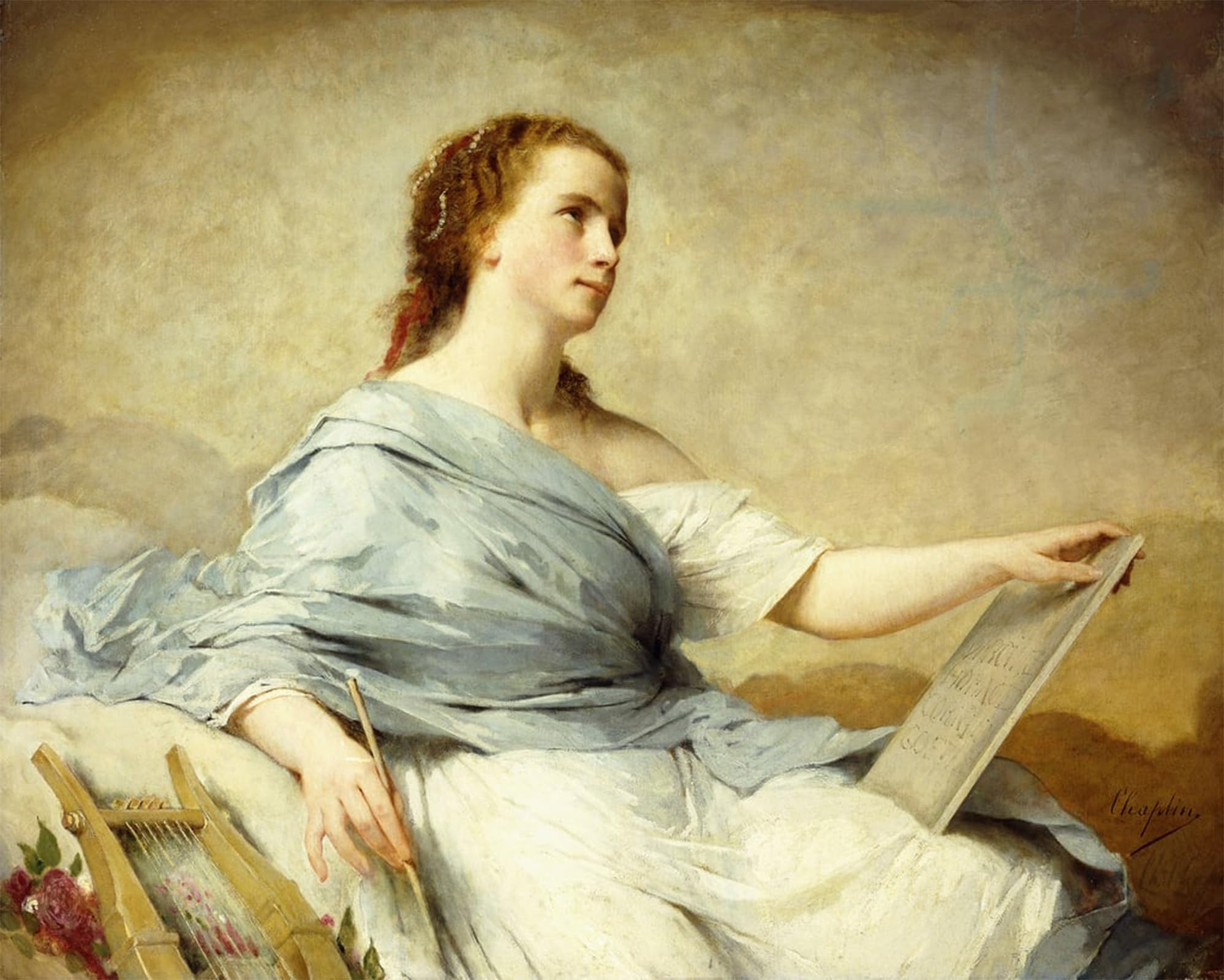 ARTXLXXBN Famous Art Print Poster Vintage Wall Art Personification of the Arts by Charles Joshua Chaplin Canvas Art Poster for Home Decor 60x90cm