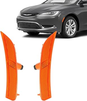 JOLONG Front Side Marker Light for Chrysler 200 C/LX/Limited/S 15-17 | LH+RH OE Number 68206449AA, 68206450AA, CH2551131, CH2550131