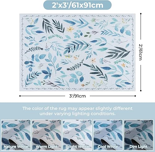 Miniatura 2 de Syalife Alfombras de área de 2 x 3, antideslizantes, lavables, pequeñas para entrada, cocina, baño, habitación de los niños, alfombra de entrada de