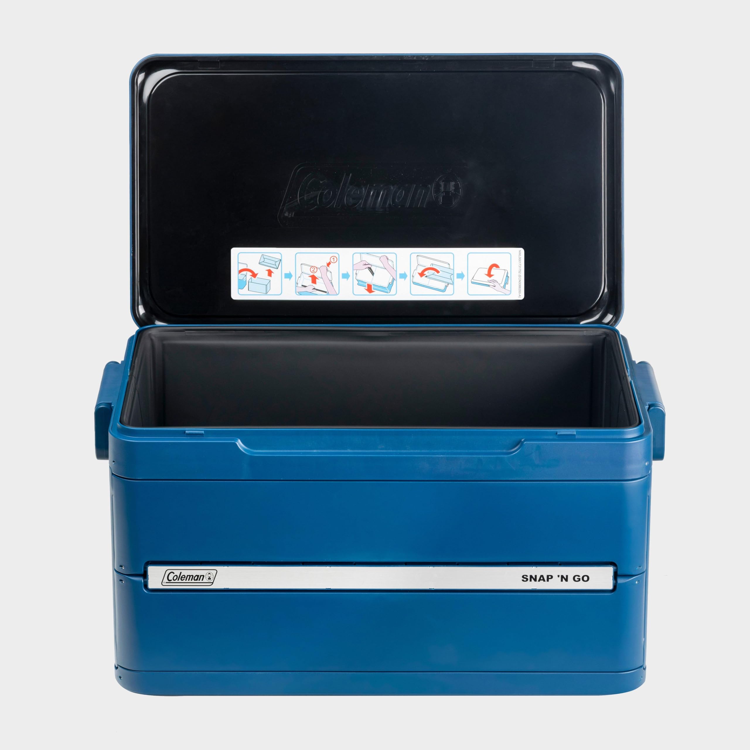 Coleman Snap N Go Faltbare Kühlbox, 45QT, 42L, 76 Dosen, 55 Stunden Kälte, abnehmbares wasserdichtes Futter für Camping und Outdoor