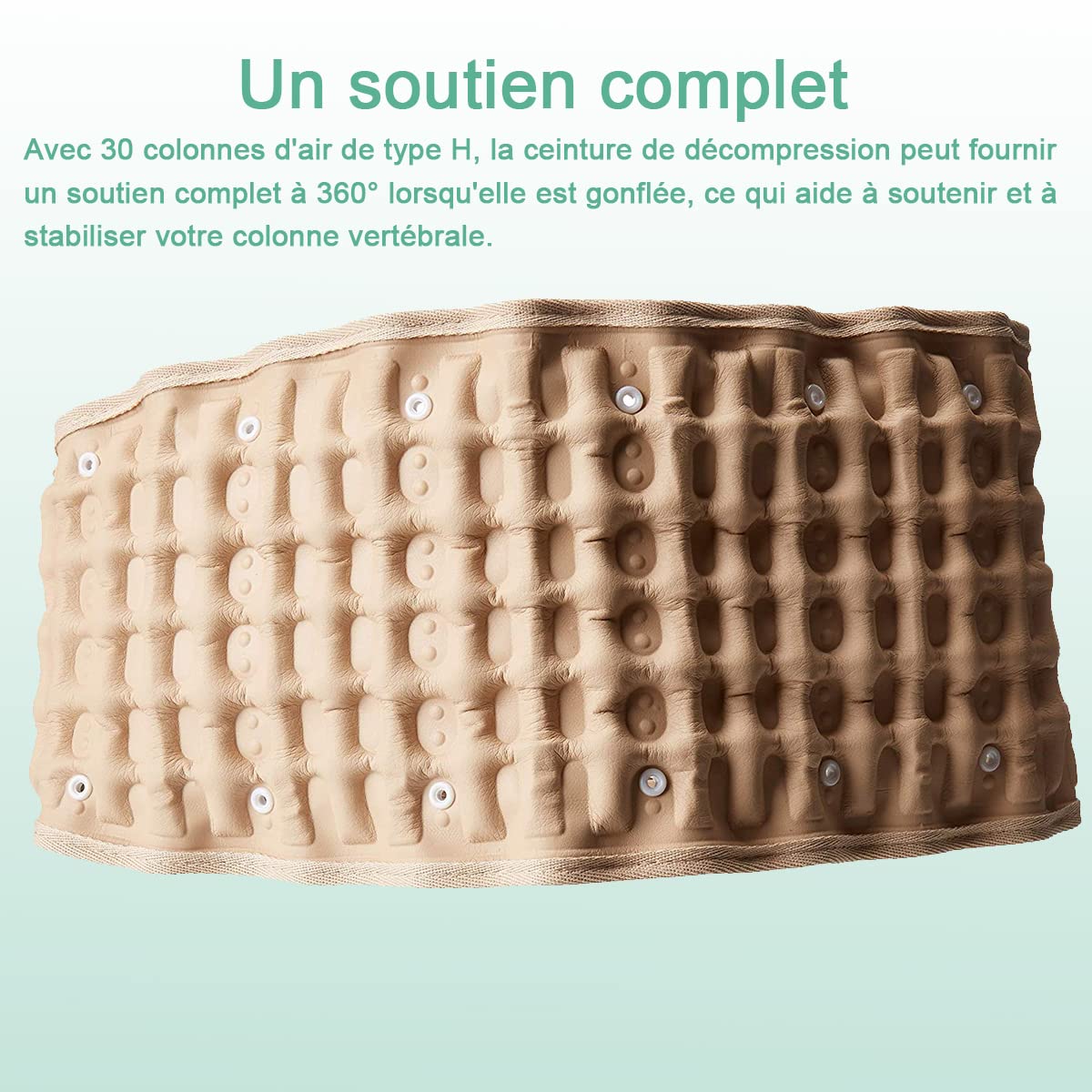 HONGJING Ceinture de décompression dorsale Soutien lombaire gonflable pour soulager les douleurs dorsales - Dispositif de traction pour le bas du dos, taille unique 29-49