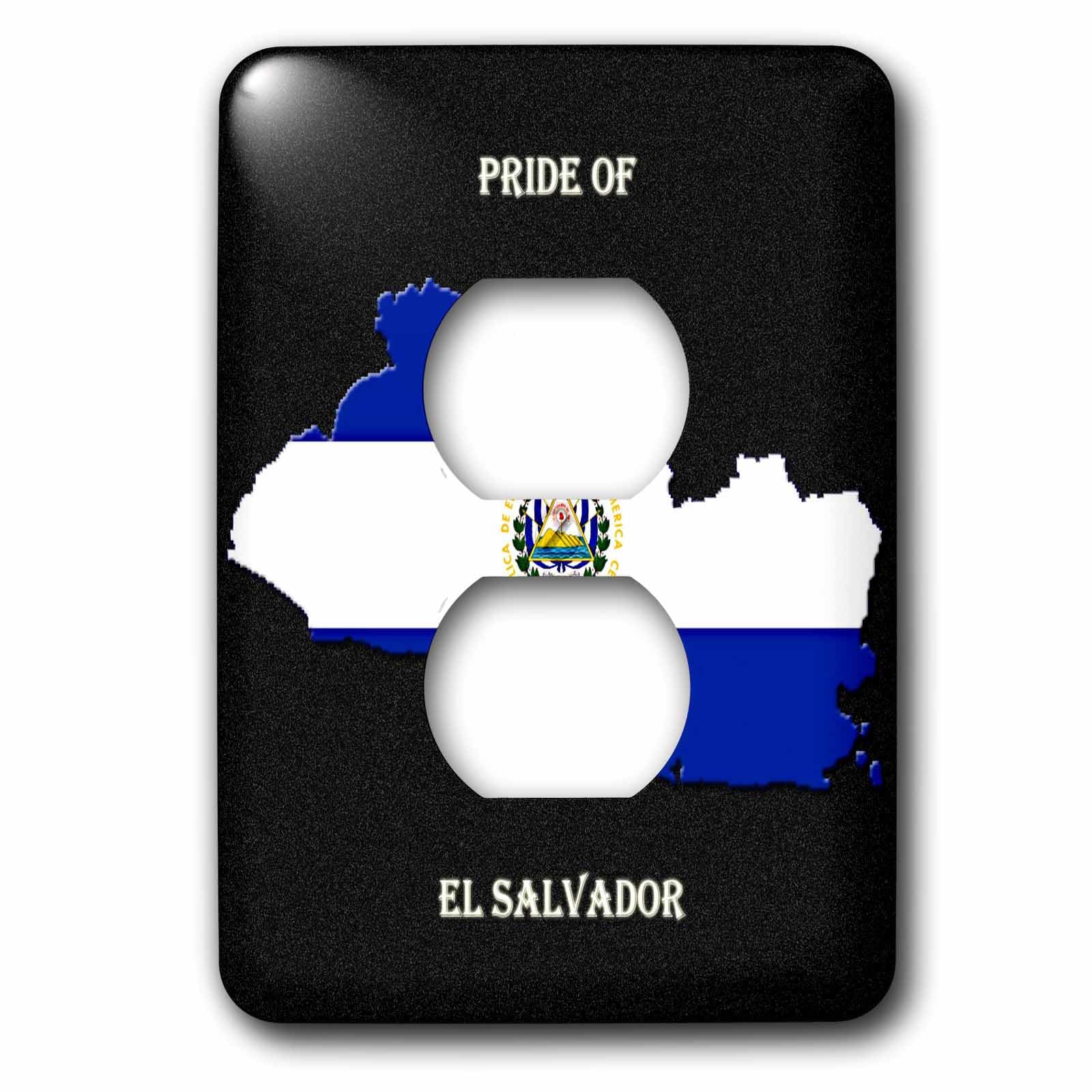 Drapeau du Salvador sur carte plaque pour 2 prises idéal salon et bureau