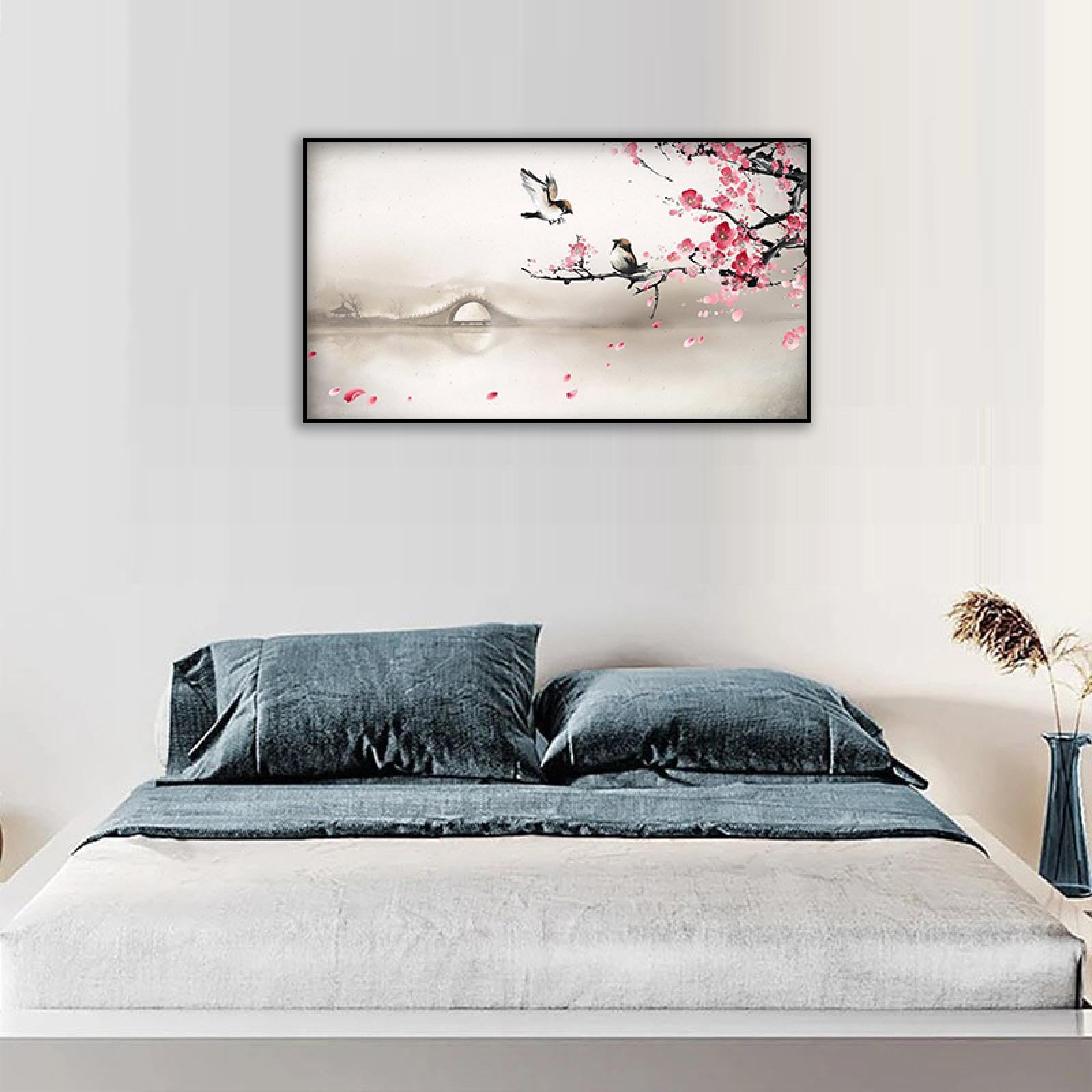 Amazon.com: Canvas Prints Wall Art Chinese flower and bird bridge