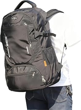 80L Large Travel Backpack for Men & Women, Lightweight Water-Resistant Hiking Backpack with Shoe Compartment, Foldable Daypack Rucksack for Travel Camping College Black