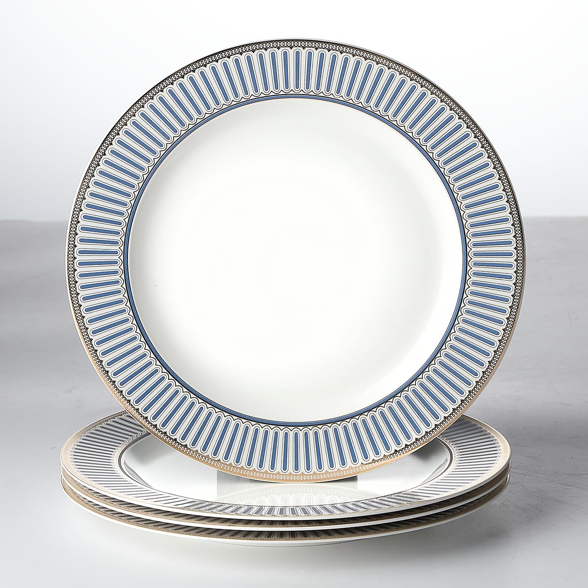 Bone China Dinner Plates Set of 4, 8 Inch Salad Serving Modern Round Dishes.Dinnerware dishset for Kitchen,Not suitable for microwave.