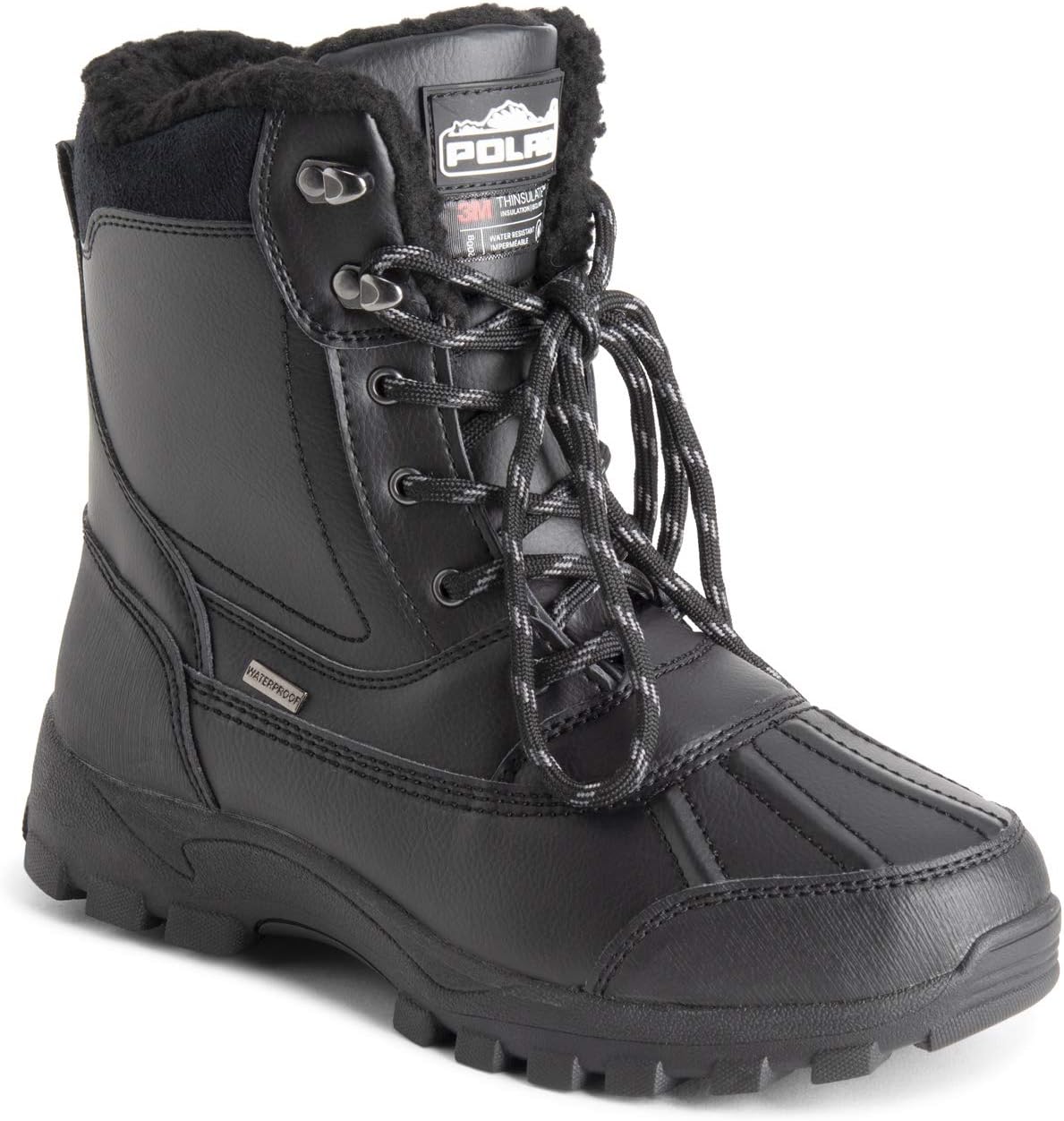 POLAR Mens Thinsulate Fully Lined Waterproof Deep Tread Durable Rubber Shell Thermal Winter Rain Snow Boots - Image 2