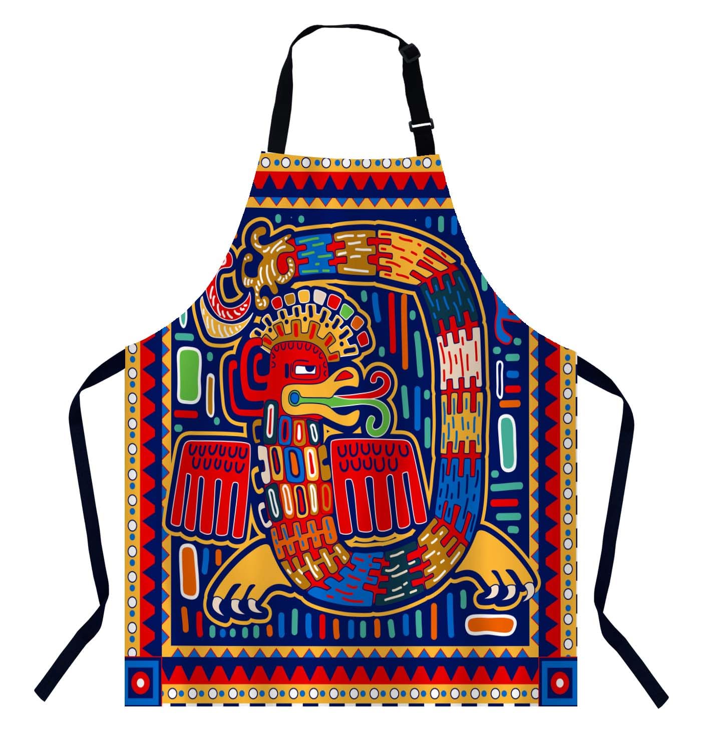 Bgbdeia Unisex Mexican Pattern Apron, -Adults, Kitchen/Cooking Apron, Ideal For Home Cooks, Chefs, Waiters, Workers, Painters, And More