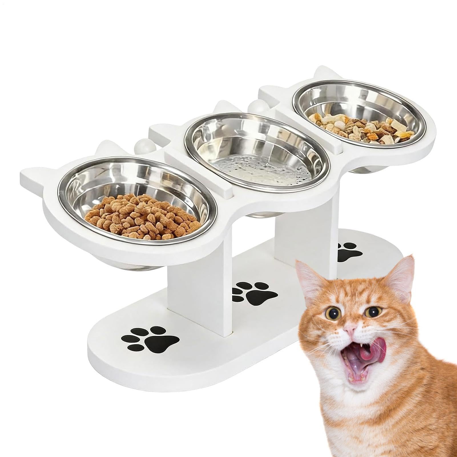 Gamelle surélevée réglable pour chat idéale en cuisine ou appartement