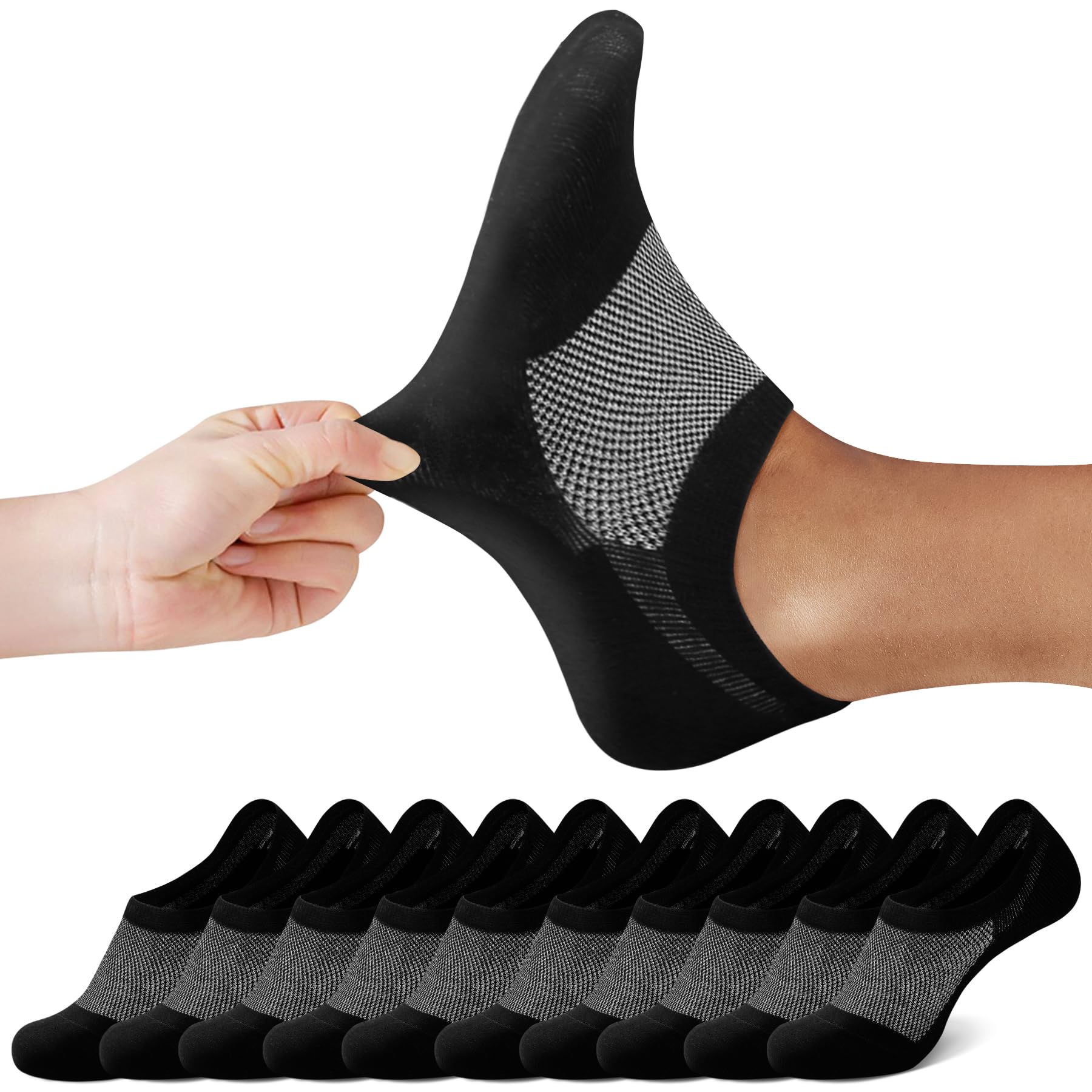 FALARY Sneaker Socken Damen & Herren 10 Paar Füßlinge Sneakersocken Unsichtbare Füsslinge Footies Gr. 35-50