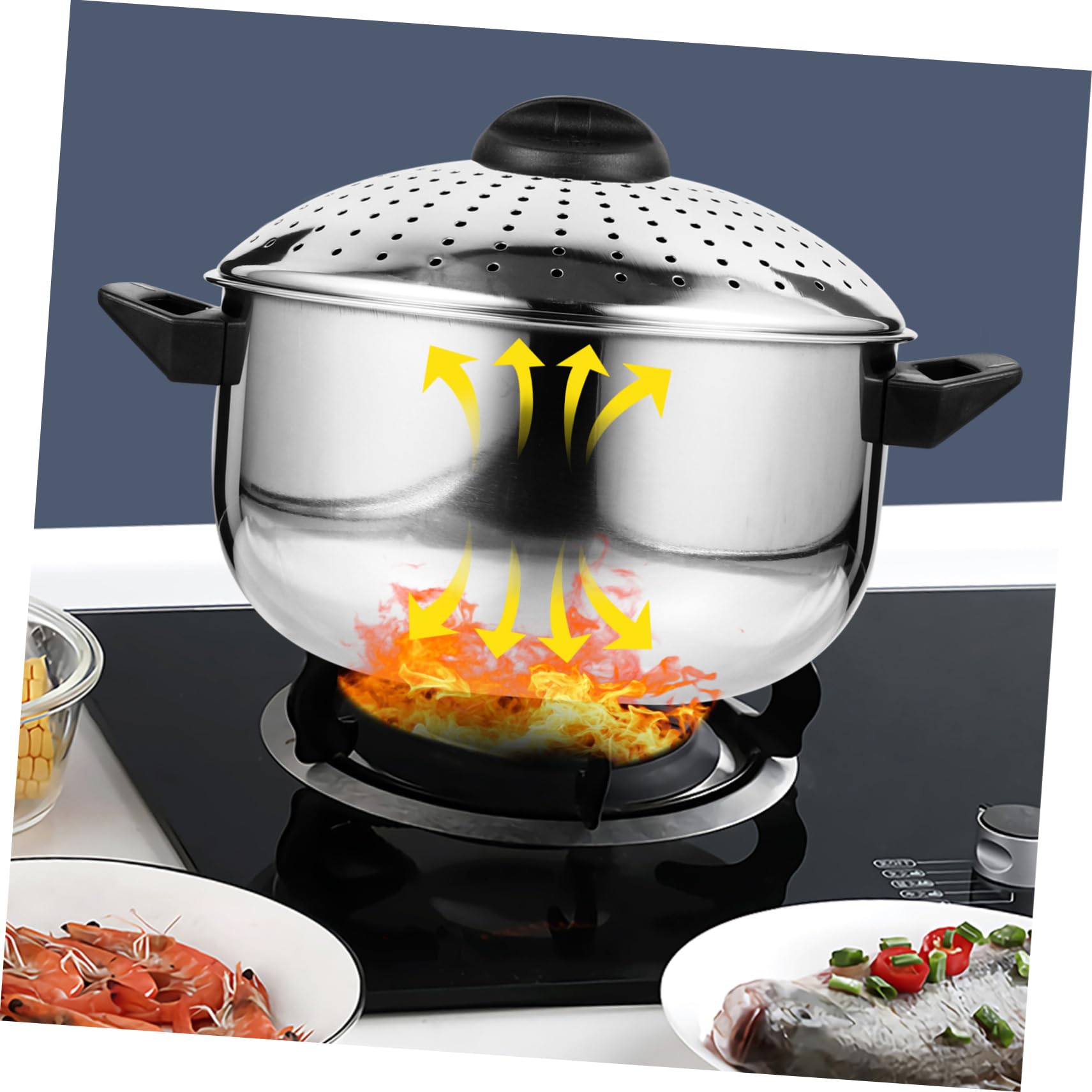 VINTORKY Multi Functional Stainless Steel Noodles Cooker Non Stick Pot with Integrated Design Lightweight and Portable Cooking Boiler for Convenient Soup and Noodle Preparation