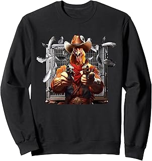 Western Chicken, Gunslinger Chicken Cowboy Sweatshirt