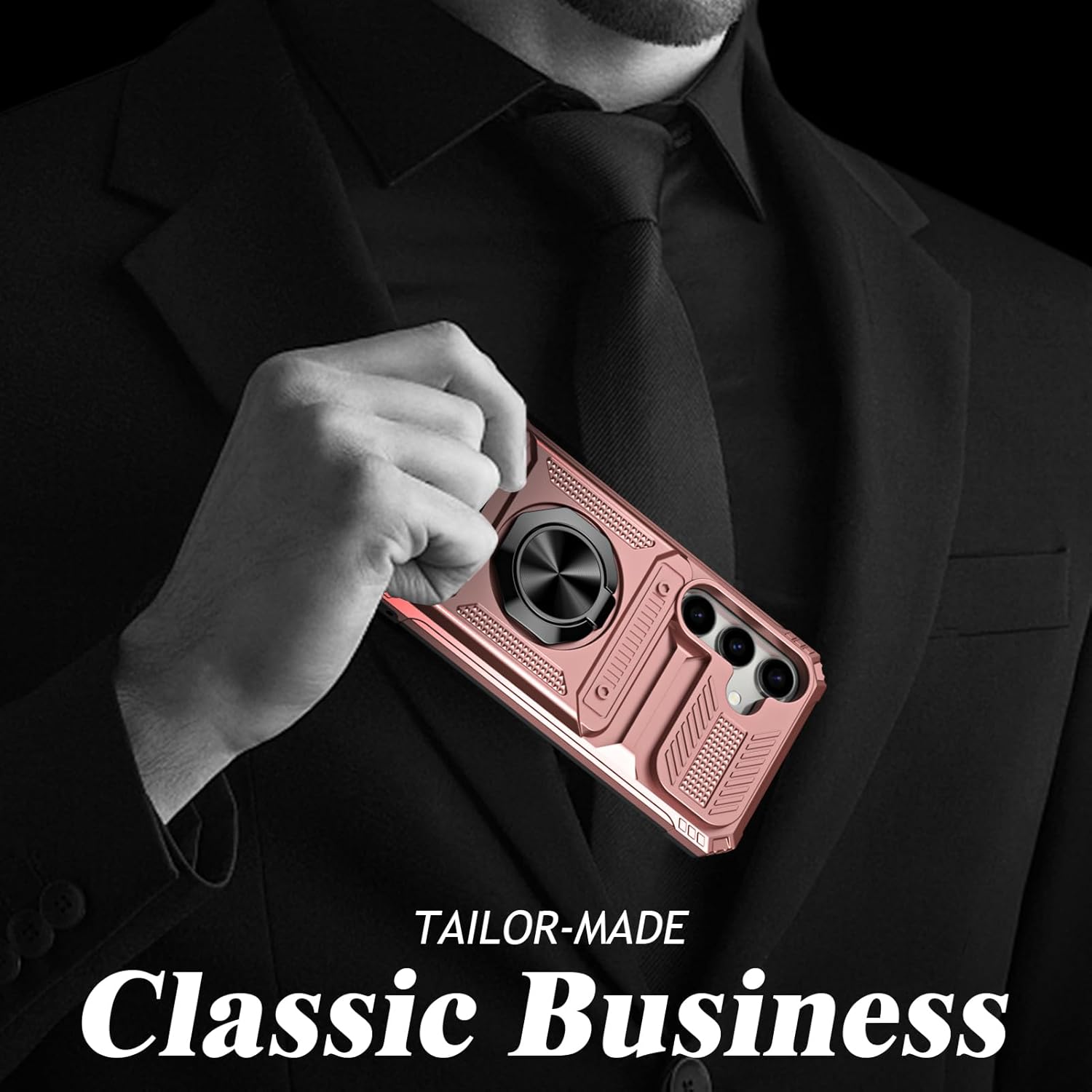 Furiet Phone Case for Samsung Galaxy S24 Plus/S25 Plus S24+ S25+ 5G with Tempered Glass Screen Protector Card Slots Ring Stand Two Layer Defender for S24Plus 24S + S 24 24+ S25Plus 25S 25+ Rose Gold - Image 7