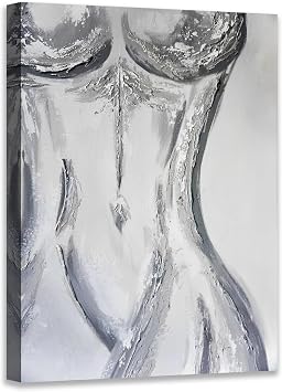 Novatique Sexy Wall Art Nude Wall Art Black and White Body Painting Sexy Posters Nude Art Canvas Print for Bedroom Bathroom,24 x 36inch
