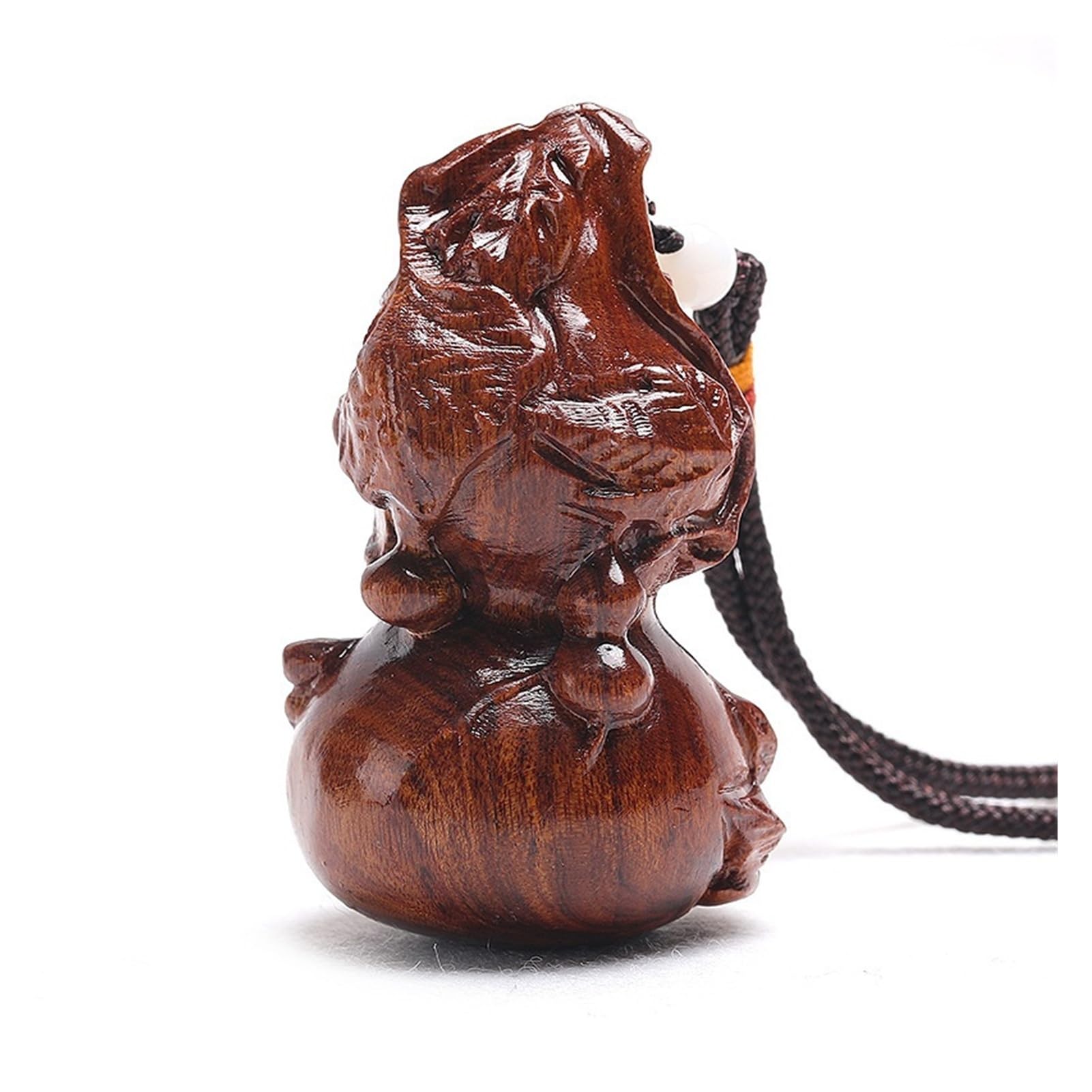 Huolimxun Rosewood Carved Gourd Pixiu Handle Pieces To Attract Wealth And Fortune, Pendant Ornaments, Hand-twisted Gourd