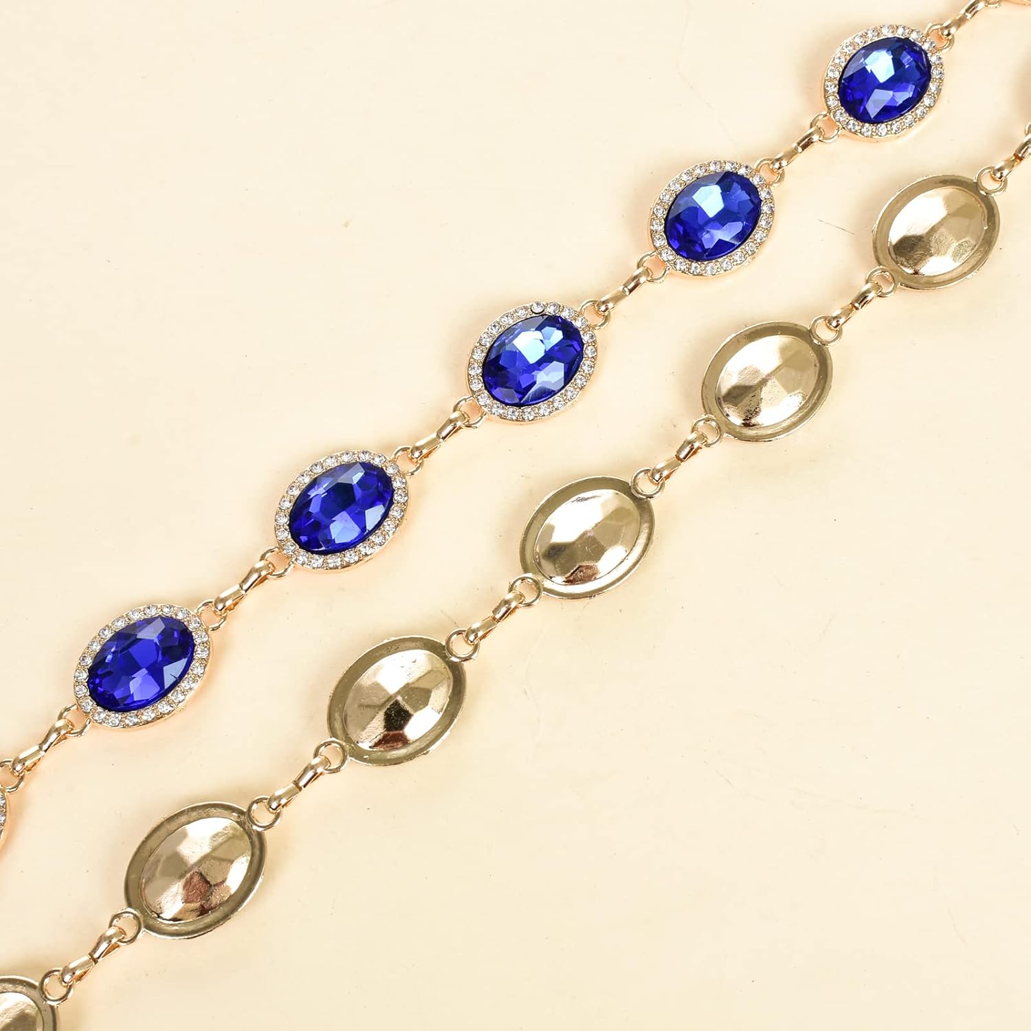 ILuvatar Green Glass Diamond Chain Belt - Metal Women's Western Style Dress Belt - Image 9