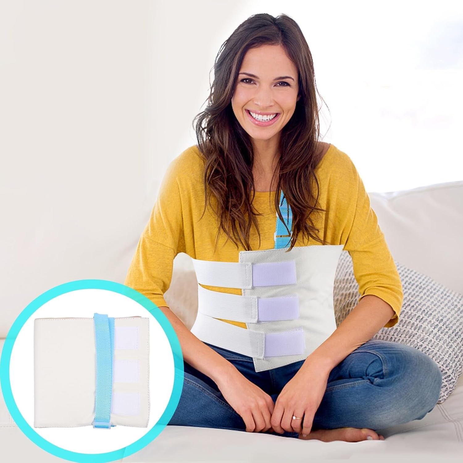 Adjustable Rib Chest Support Brace for Broken Ribs and Sternum Injuries Comfortable Breathable Chest Belt for Men and Women Postoperative Relief and Protection