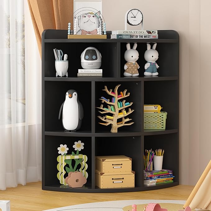 Amazon.com: VECELO Corner Cube Shelf, Modern Triangle Storage Rack with ...