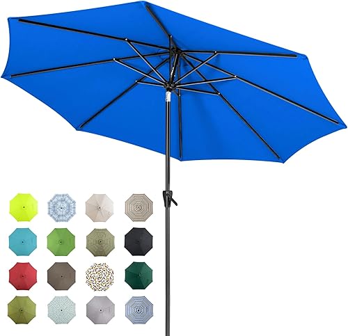 Miniatura 16 de Tempera Patio Market Outdoor Table Umbrella with Push Button Tilt and Crank, Large Sun Umbrella with Sturdy Pole & Fade Resistant Canopy, Easy to