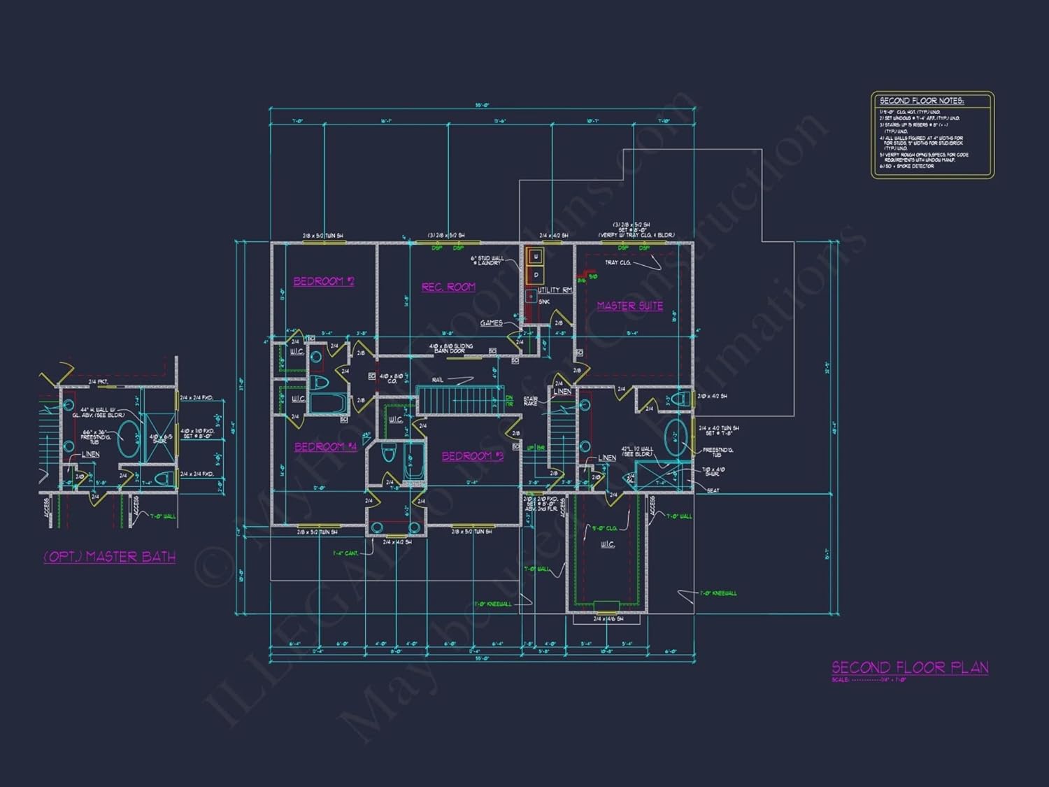 19-1190 HOUSE PLAN - Elegant House Plan with Modern Floor Plan Designs and CAD Blueprints