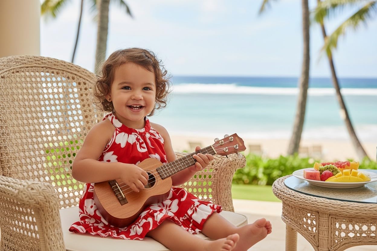 RJC Baby Girl's Hibiscus Pareo Halter Ruffle Hawaiian 2 Piece Dress Set
