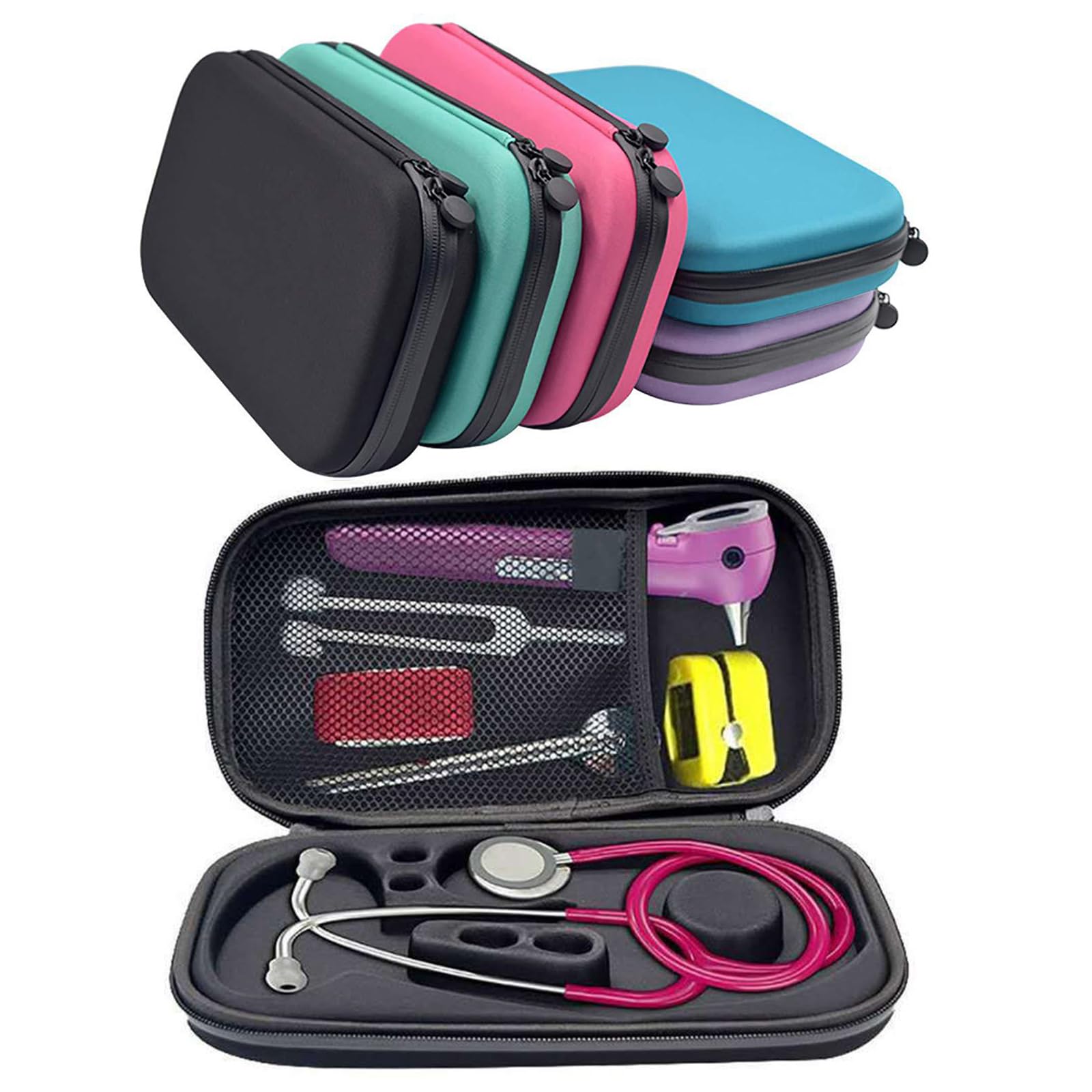 DIIOOMIEEU Portable Stethoscope Case Storage Box Hard Shell Carrying Bag Protective Bag Organizer-Medical Stethoscope Box