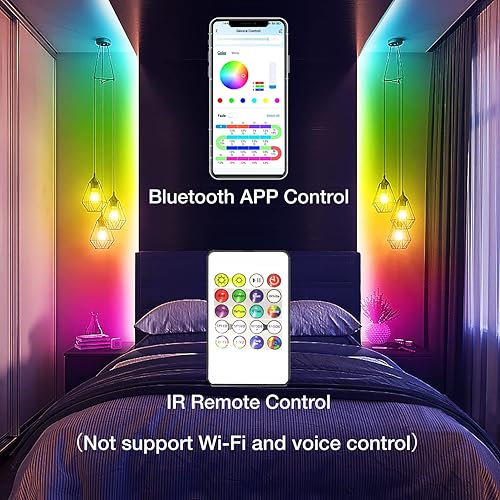 Miniatura 9 de DAYBETTER RGBW IC - Tira de luces LED, 16.4 pies inteligente RGB+blanco (6500 K) 4 colores en 1 luces LED con chips IC integrados, control de