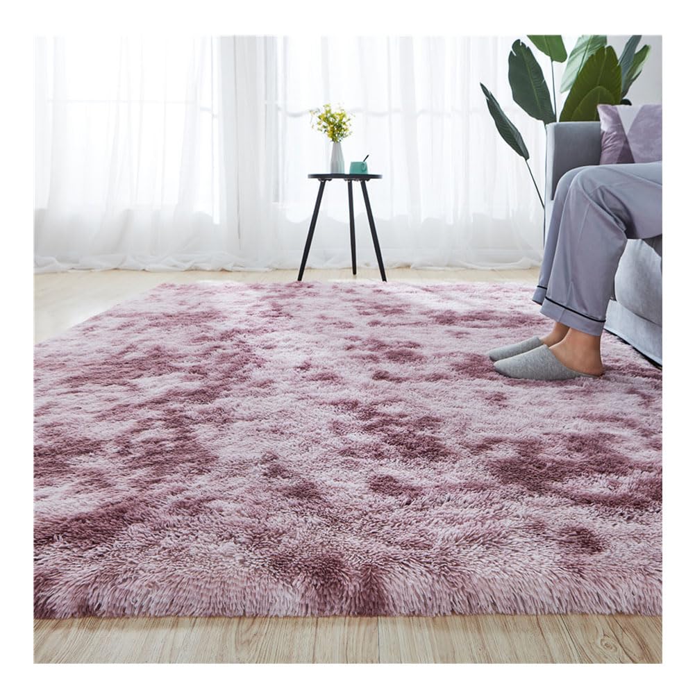 Tapis pelucheux de salon haut de gamme : douceur et dossier antidérapant pour décoration