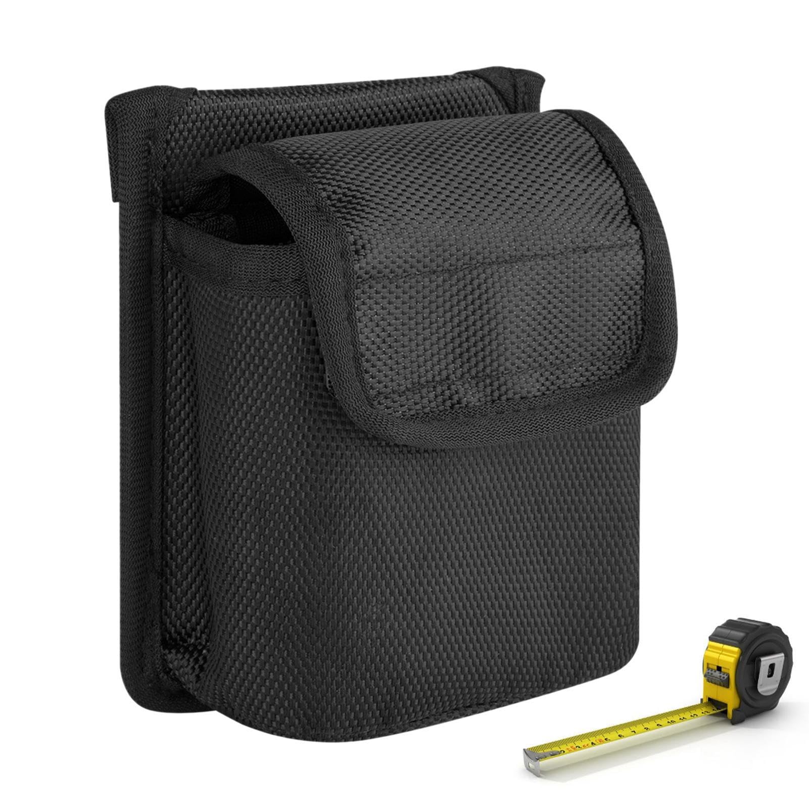 Funda Para Cinta Métrica De Cinturón - Soporte De Cuero Sintético, Con Clip Y Cierre A Presión, Para Profesionales Y Bricolaje