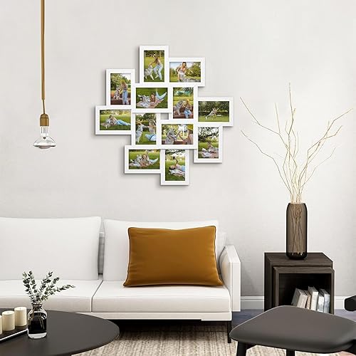 Miniatura 2 de Marcos de fotos de collage de 12 aperturas para decoración de pared, marcos de fotos de collage de 4 x 6 con ganchos de metal, juego de marcos de