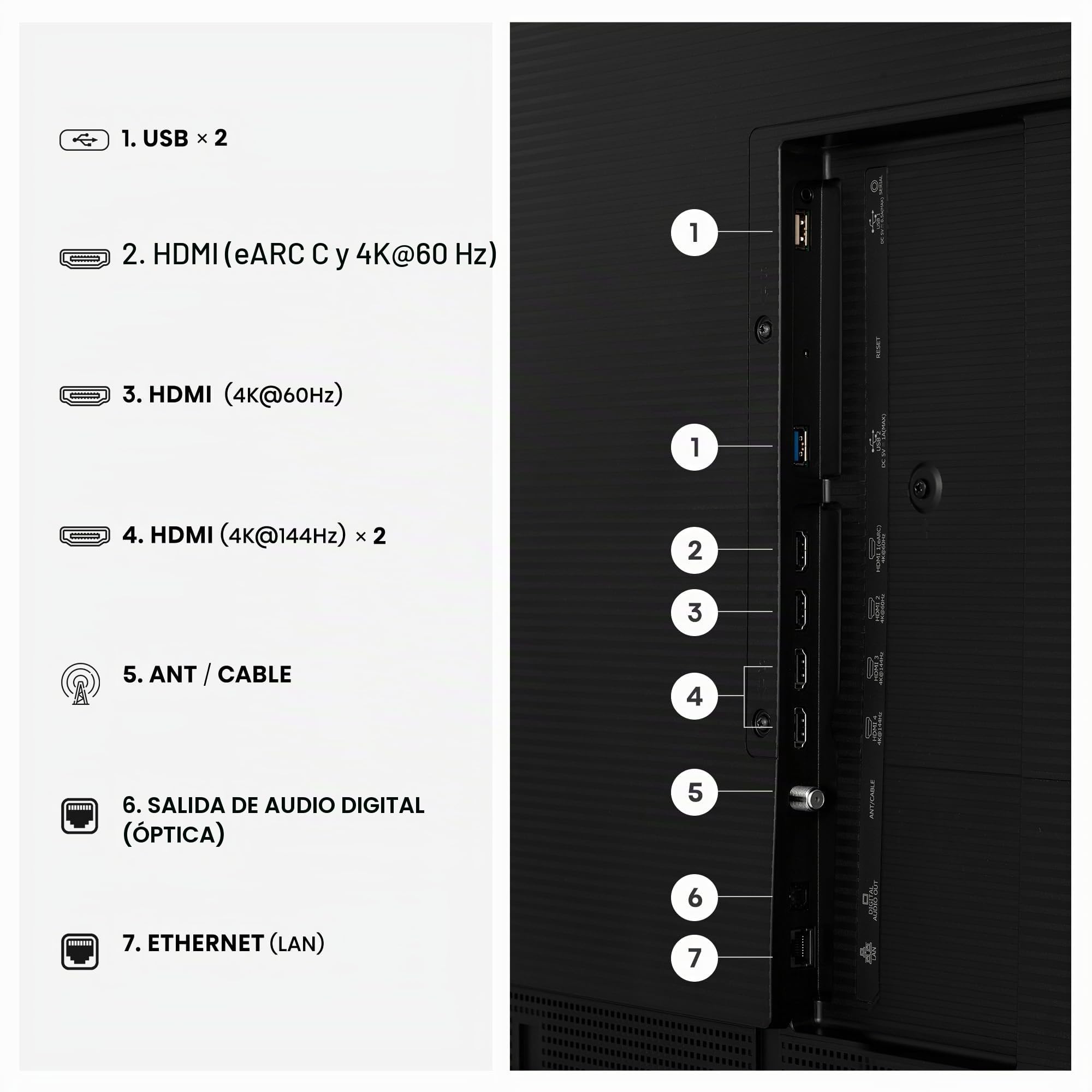 Hisense 55S7S - Hi-QLED Smart TV 55 Pulgadas, Hi-QLED Lifestyle TV, Modo Arte, Hi-Matte Display, Elige Marco, Diseño Ultra Fino, Soporte de Pared, Modo Juego 144 Hz Nativos, Sonido 2.0.2